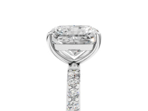 White gold Radiant Cut Diamond Pavé Band Solitaire Ring with Four-Prong Setting_95