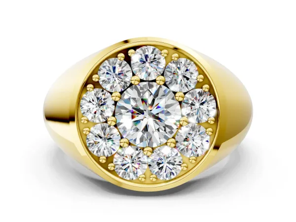 Round Diamond Dome Promise Ring Yellow gold
