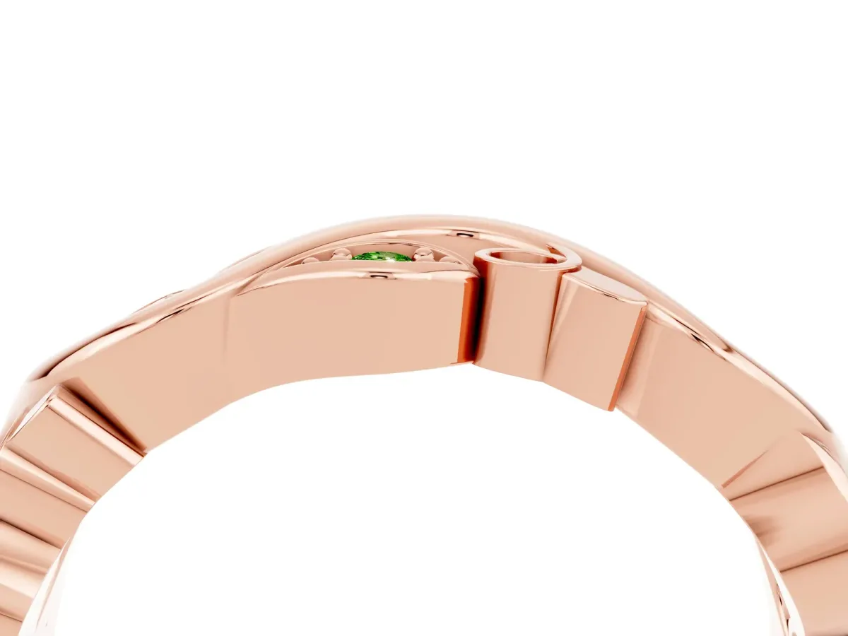 Marquise Peridot Vine Eternity Band with Bezel Setting Rose gold