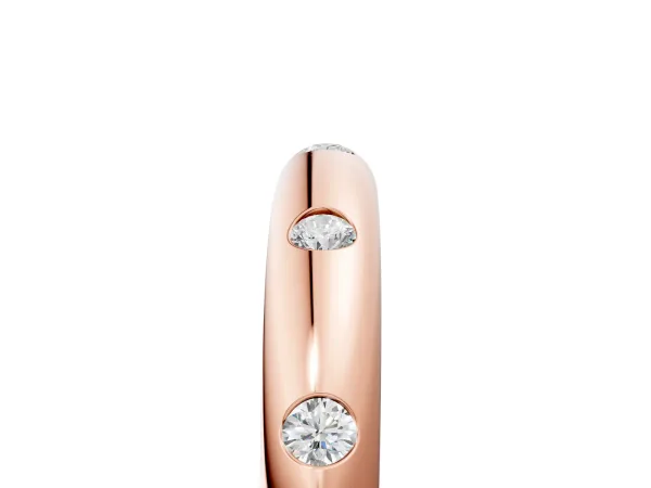 Bezel Set Round Diamond Comfort Fit Band Rose gold