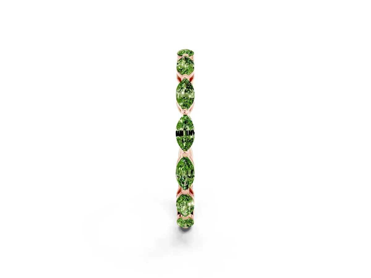 Marquise Peridot Eternity Band with U-Prong Setting Rose gold