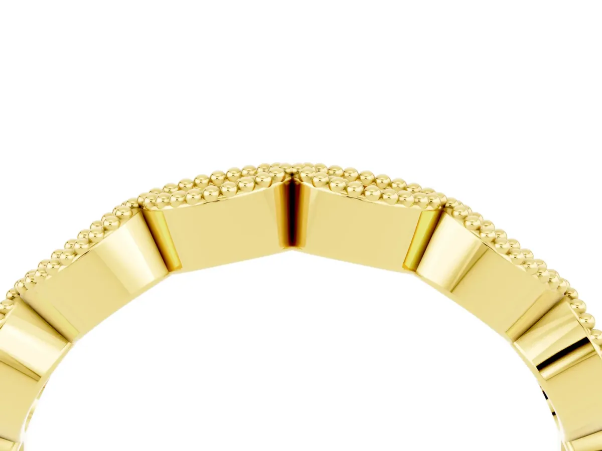 Milgrain Marquise Citrine Half Eternity Band with Bezel Setting Yellow gold
