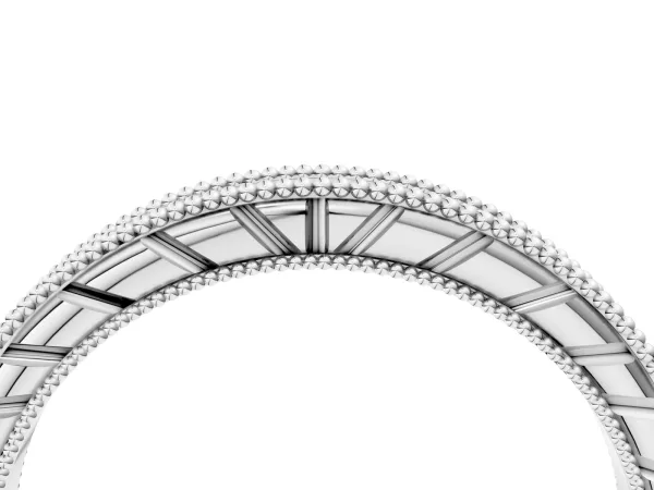 Round Cut Diamond Milgrain Eternity Band with Channel Setting Platinum