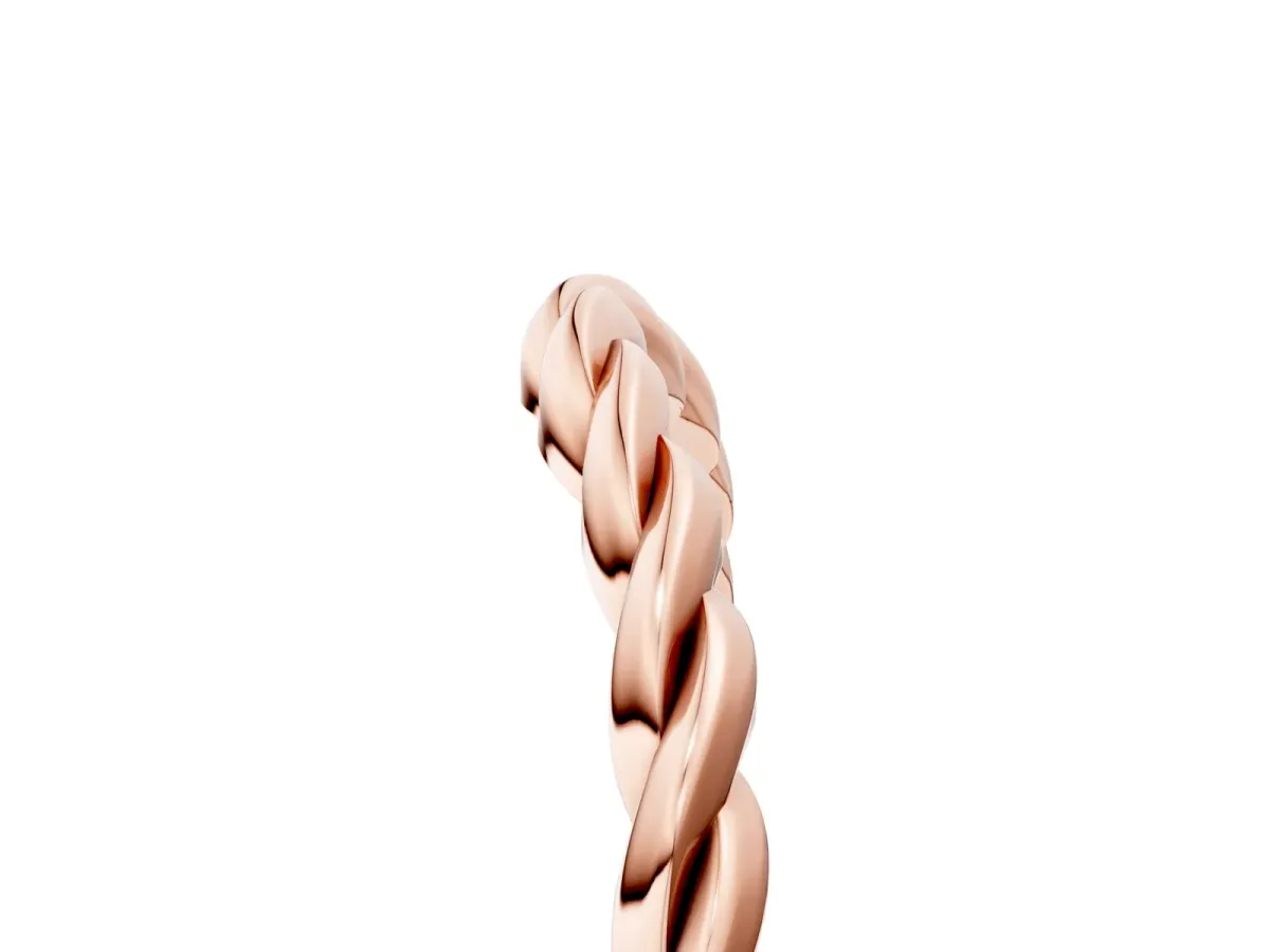 Marquise Diamond Twist Eternity Band with Bezel Setting Rose gold