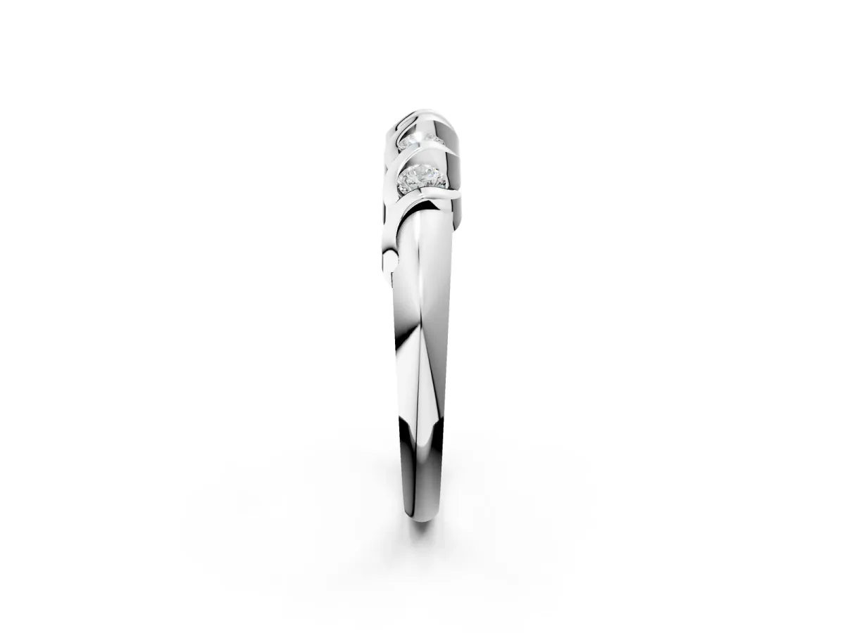 Round Diamond Eternity Band with Twist Prong Setting Platinum