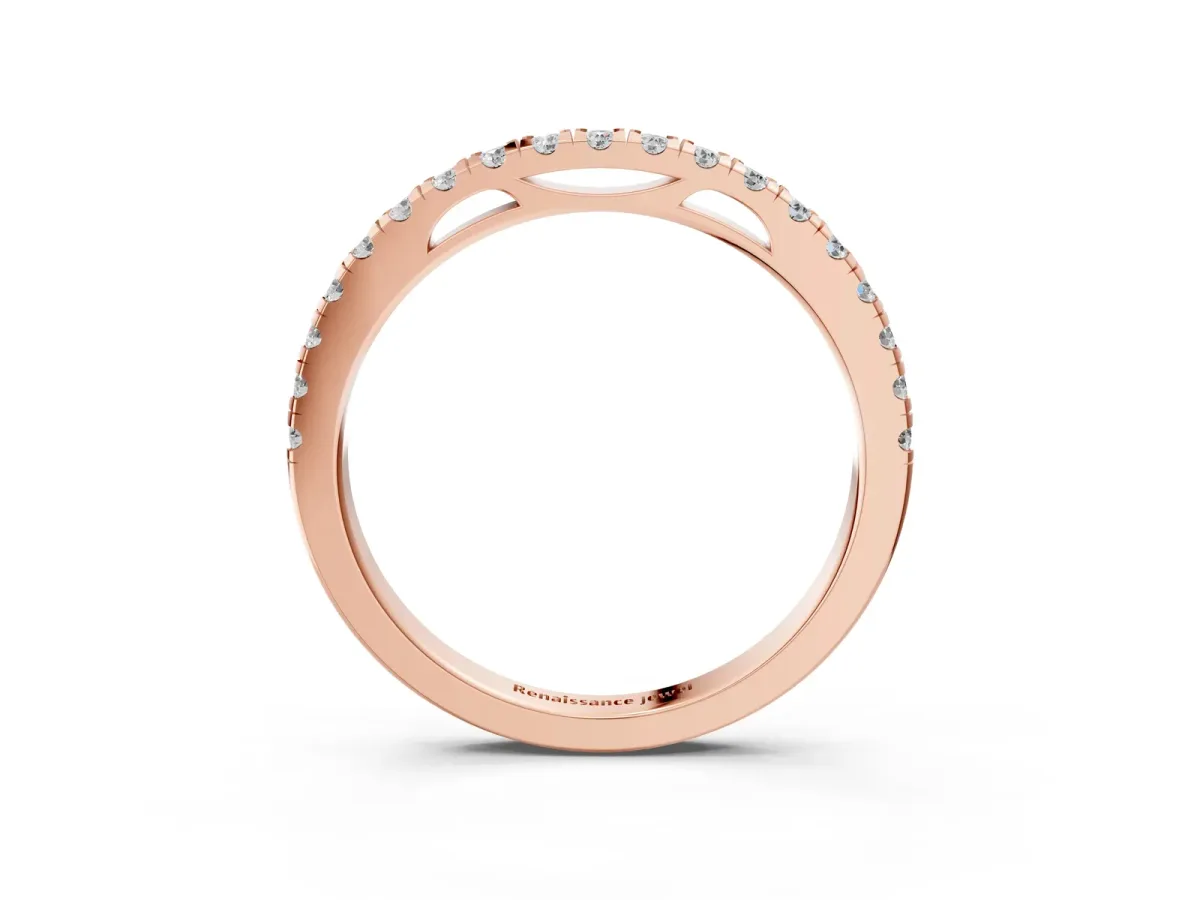 Round Diamond Pavé Set Eternity Band Rose gold