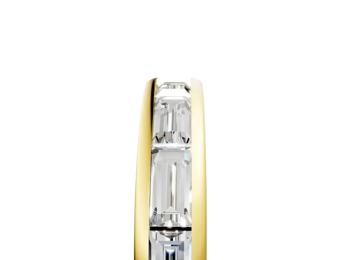 Channel-Set Baguette Diamond Eternity Band Yellow gold