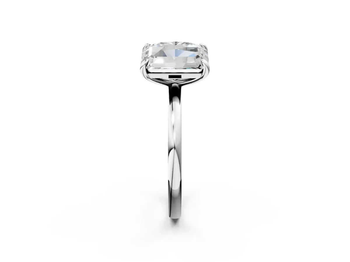 Oval and Radiant Toi Moi Ring with Prong Setting and Plain Band Platinum