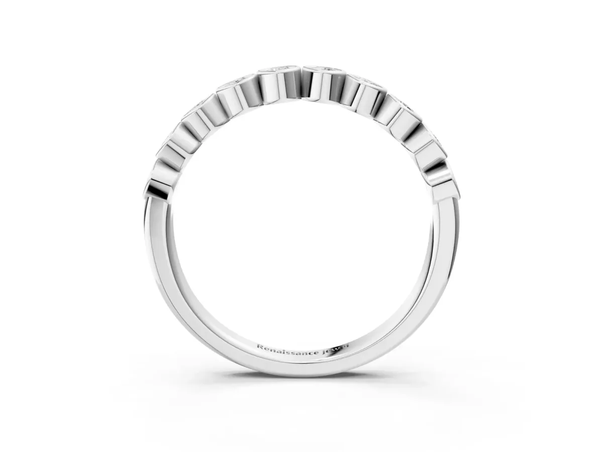 Bezel Set Round Diamond Eternity Band Platinum