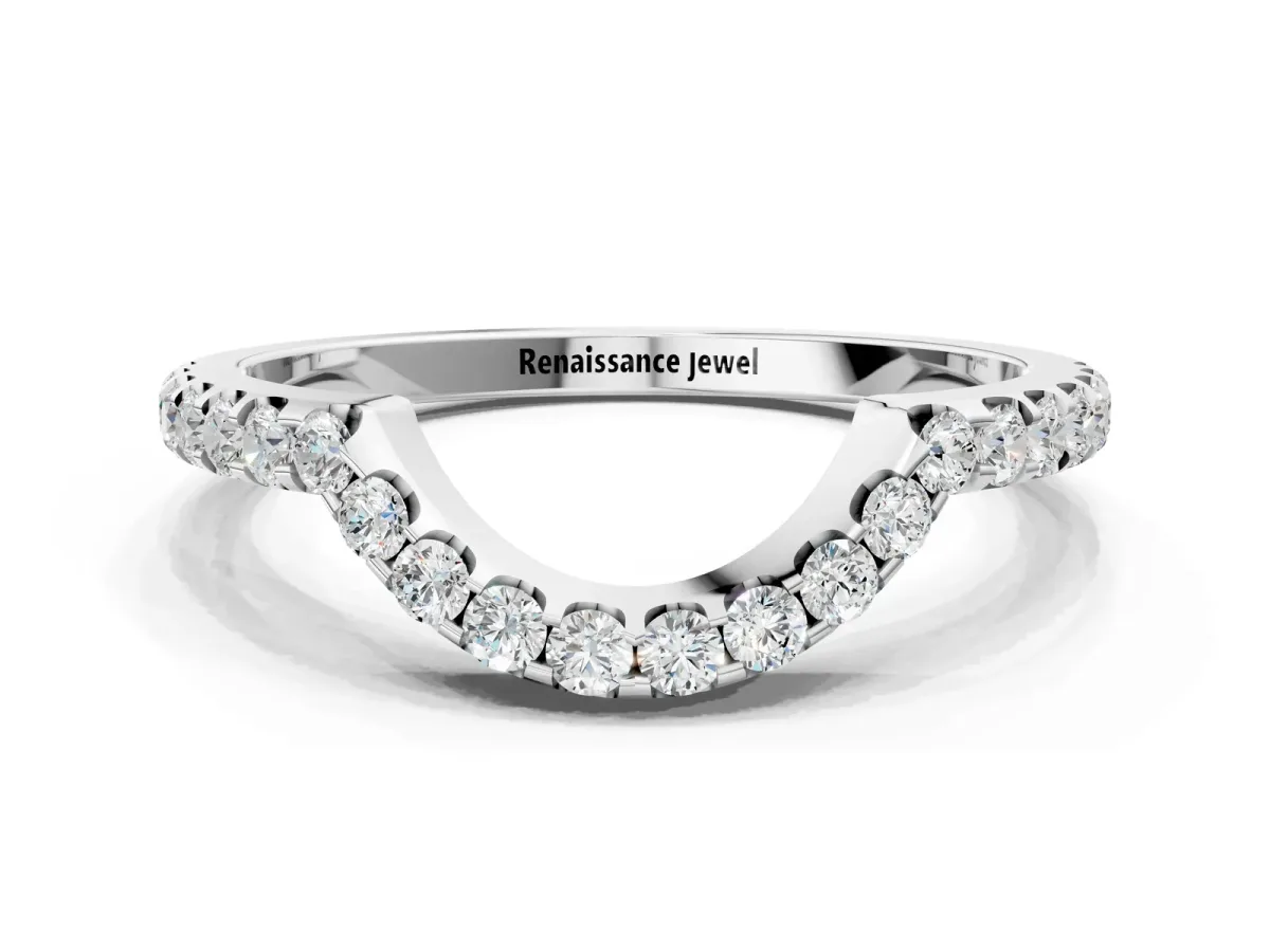 Round Diamond Pavé Curved Eternity Band Platinum