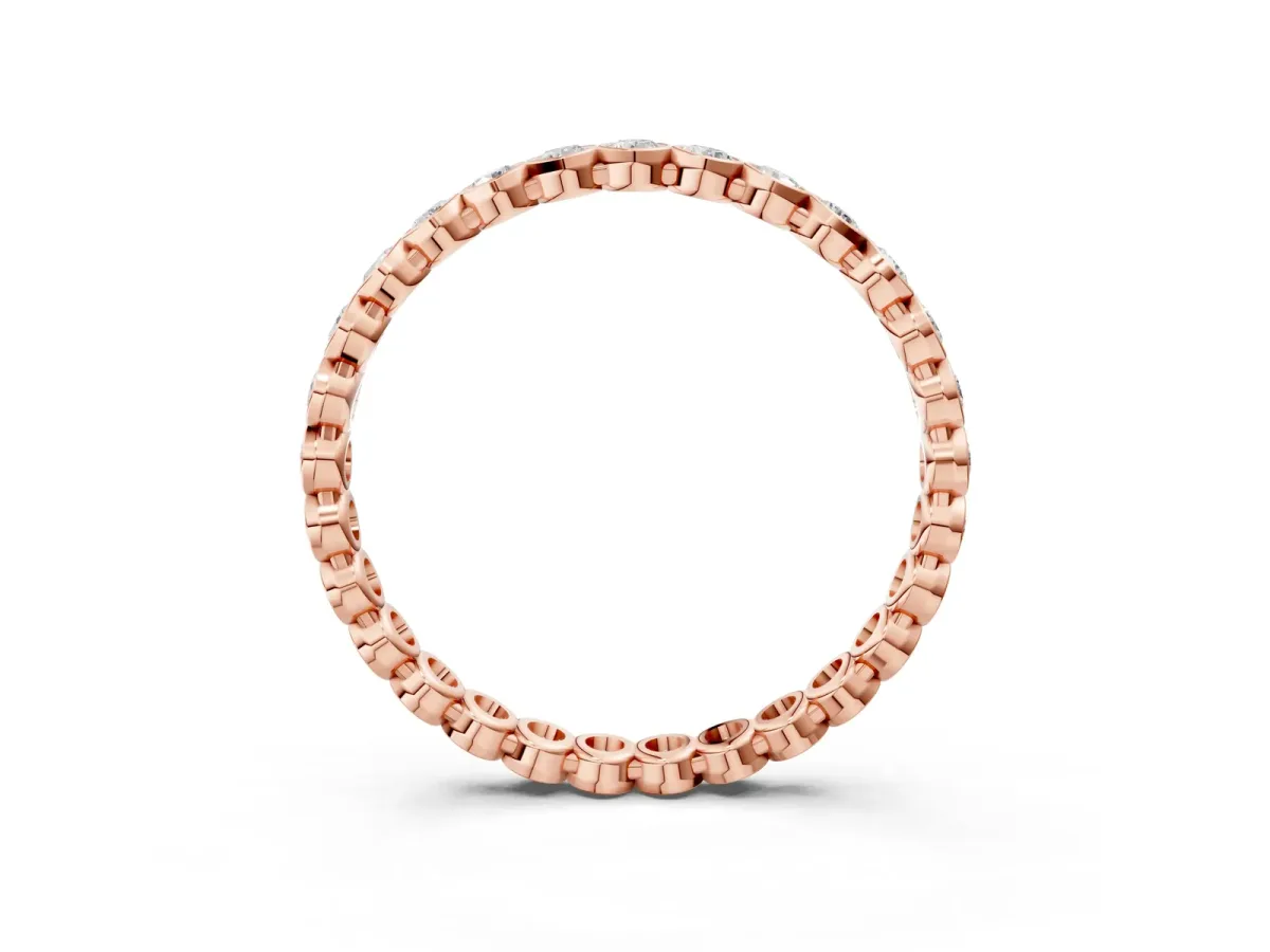 Bezel-Set Round Diamond Eternity Band Rose gold