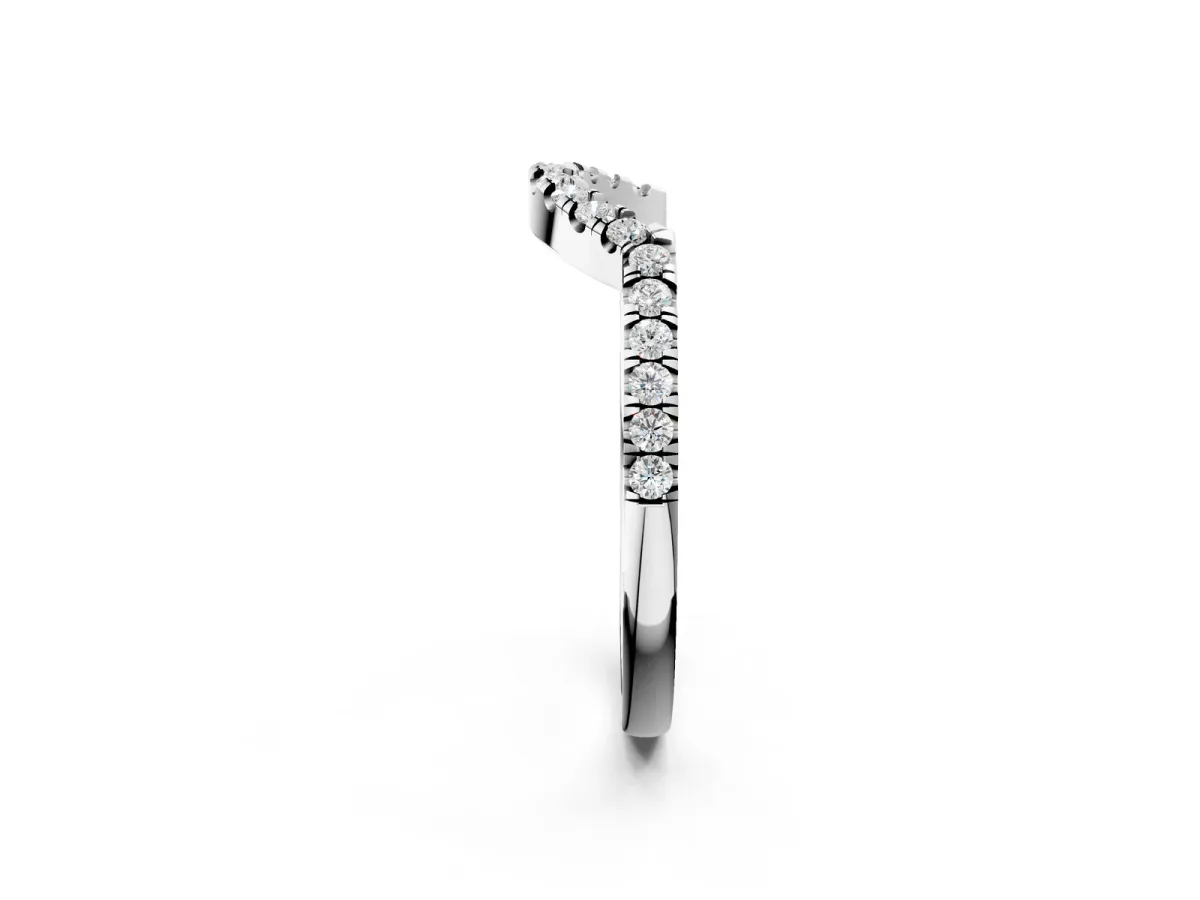 Round Diamond Wavy Eternity Band with Prong Setting Silver