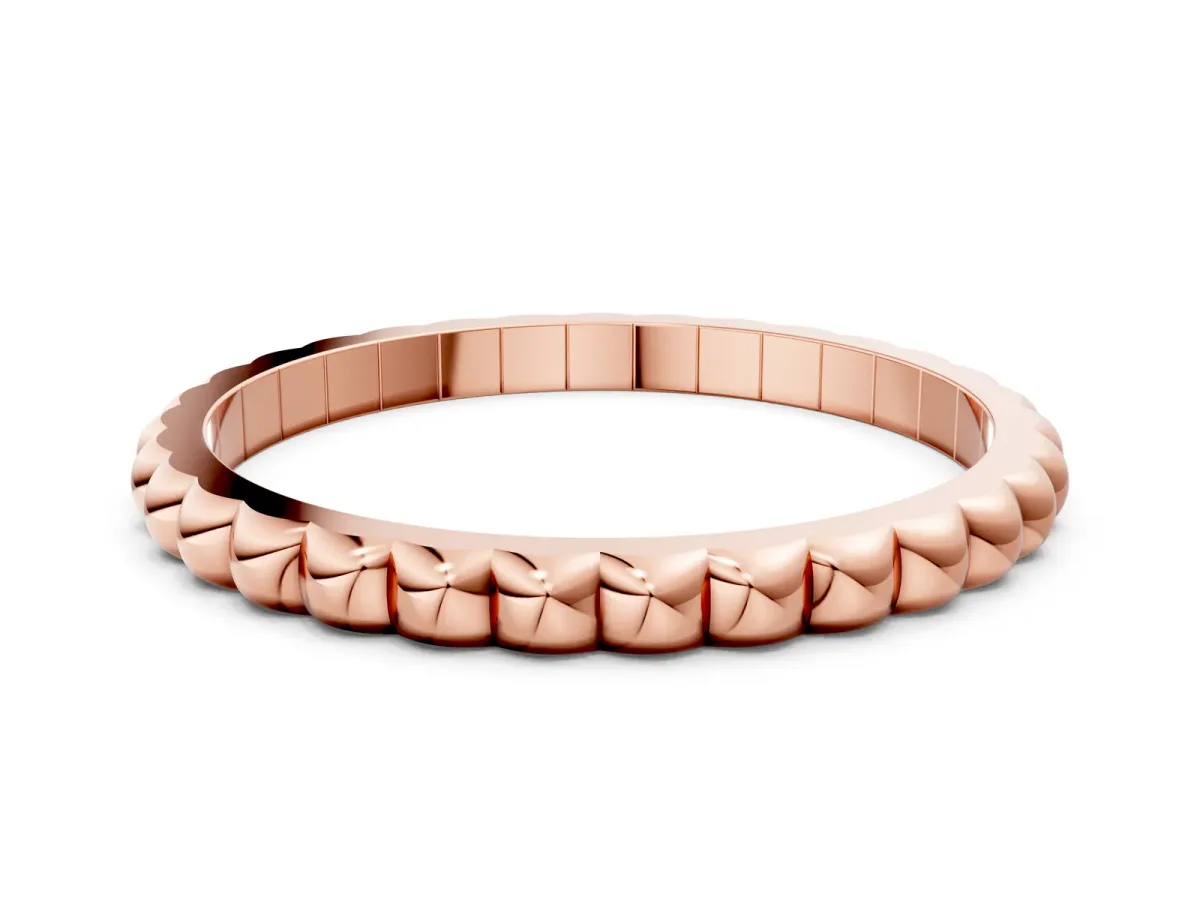Bezel Set Round Stone Eternity Band Rose gold