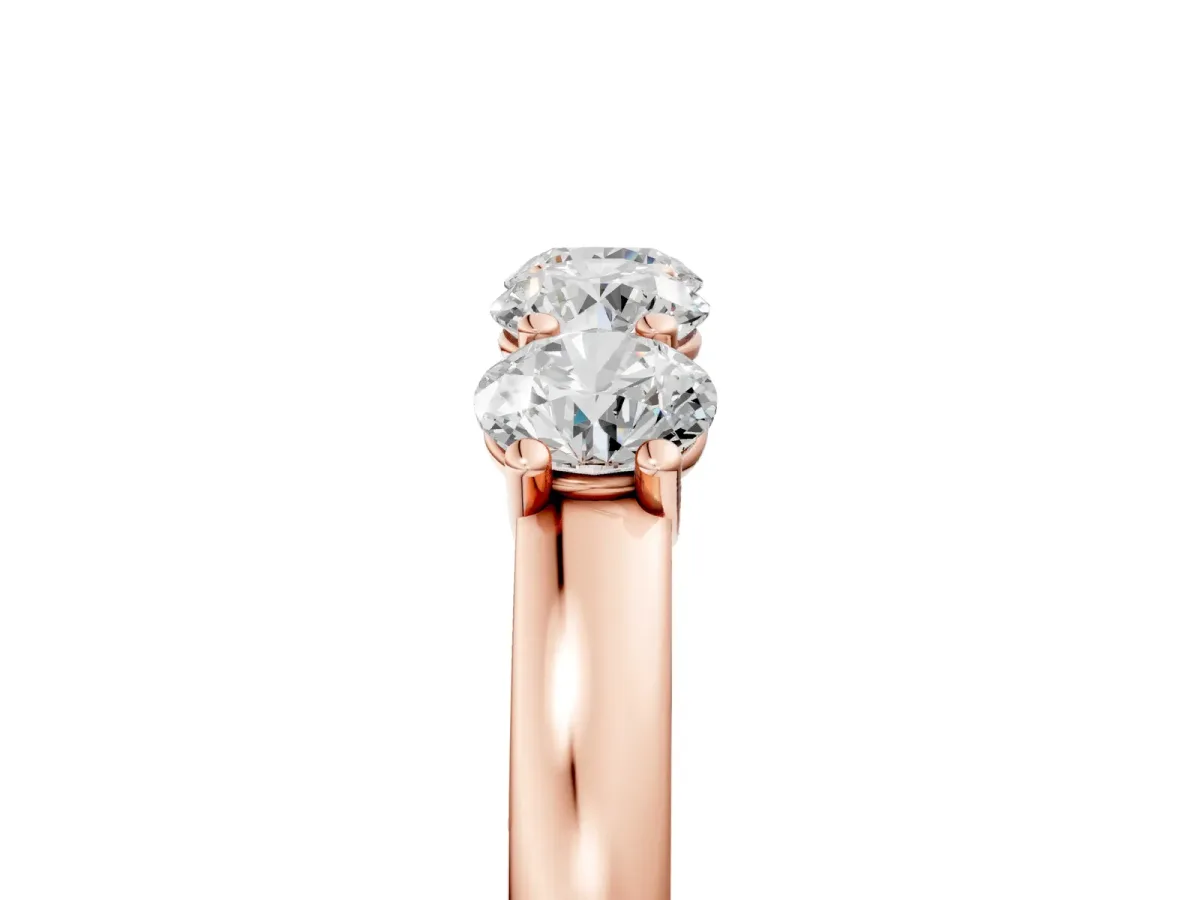 Four-Stone Round Diamond Prong-Set Band Rose gold
