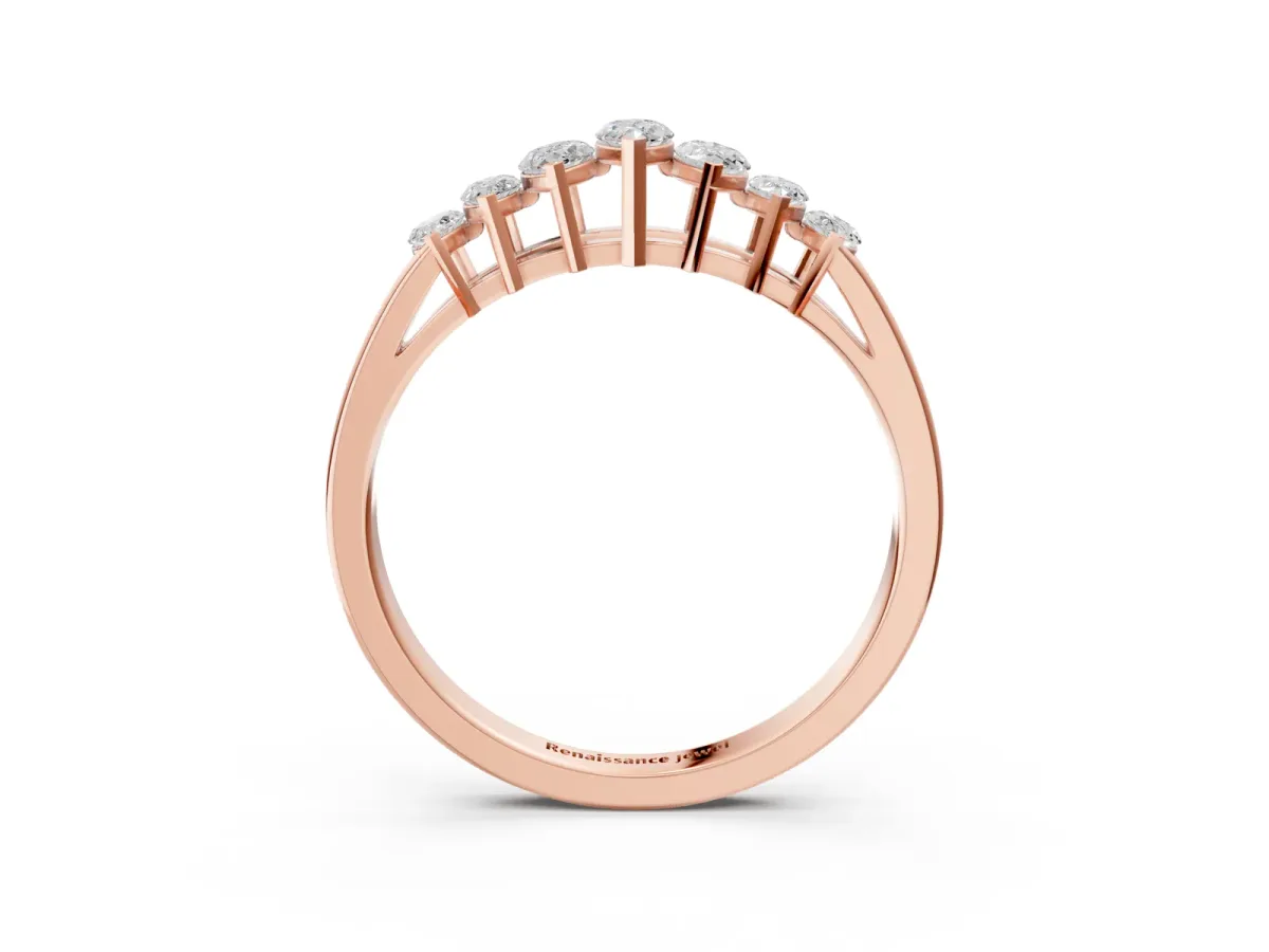 Marquise Diamond Prong-Set Half-Eternity Band Rose gold