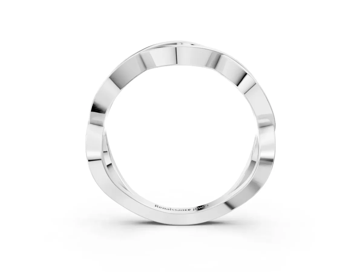 Twisted Infinity Plain Band Silver