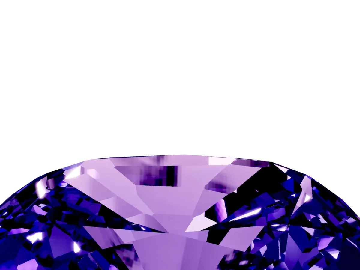Cushion Cut Tanzanite Scattered Round Accent Ring with Prong Setting Platinum