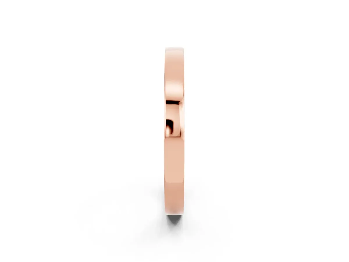 Pavé Round Emerald Channel Set Band Rose gold