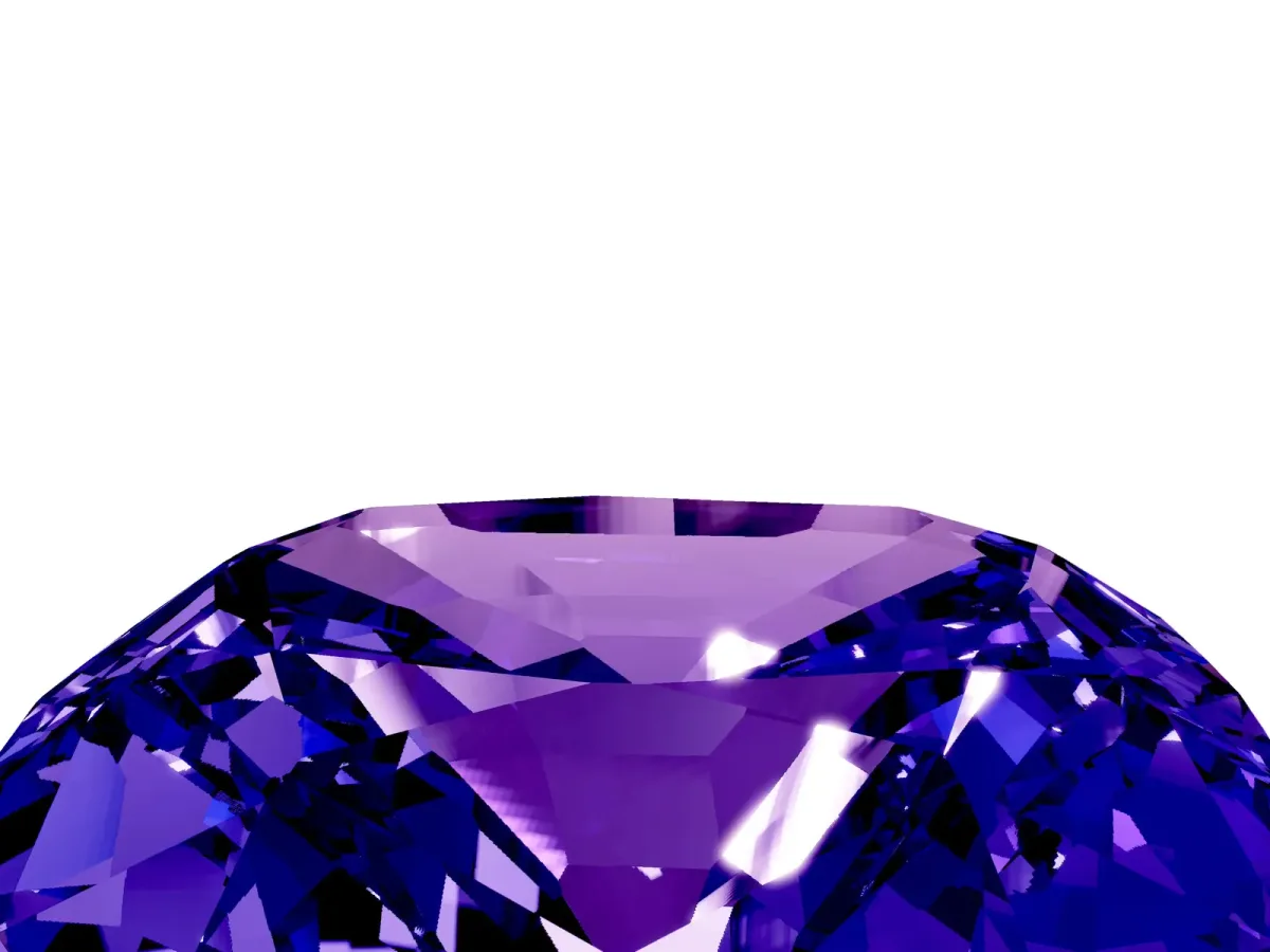 Cushion Cut Tanzanite Scattered Round Accent Ring with Prong Setting Platinum