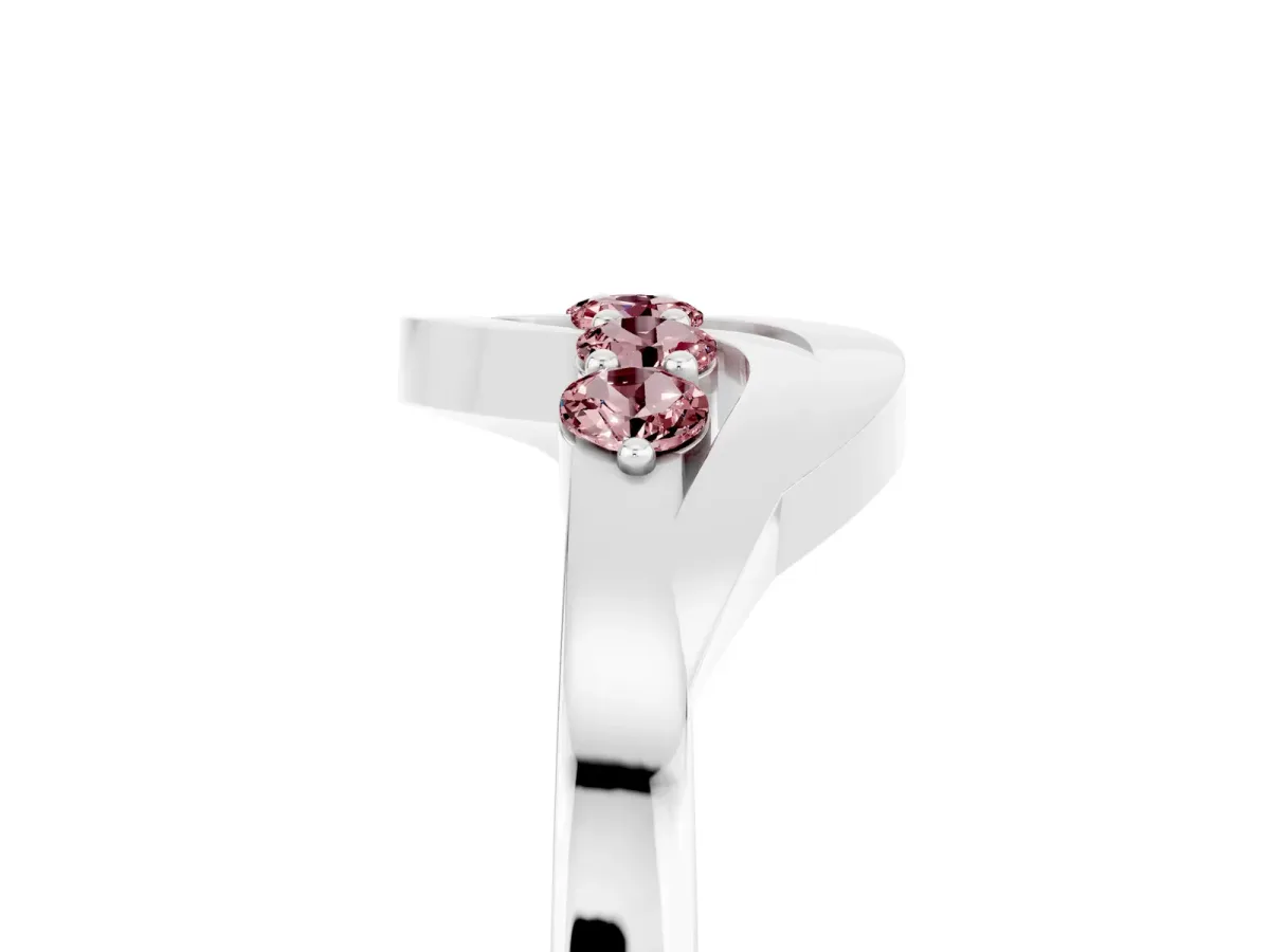 Five-Stone Round Morganite Crossover Band with Prong Setting Platinum