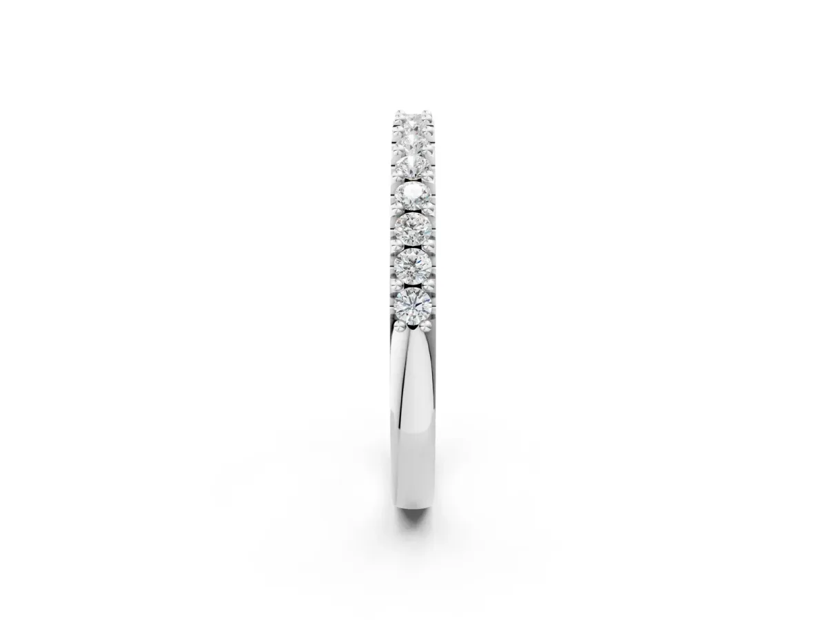 Round Diamond Pavé Set Half Eternity Band White gold