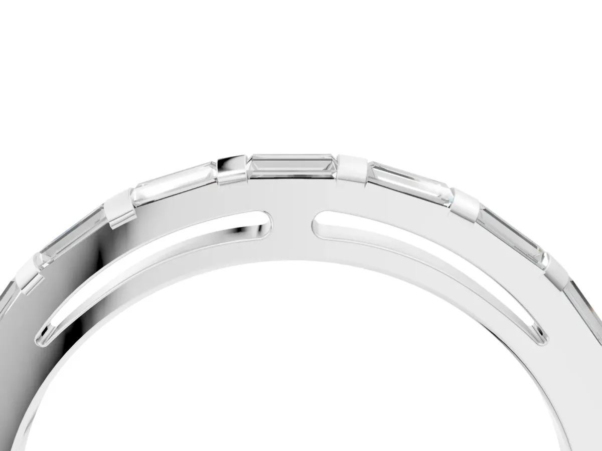 Channel Set Baguette Diamond Eternity Band White gold