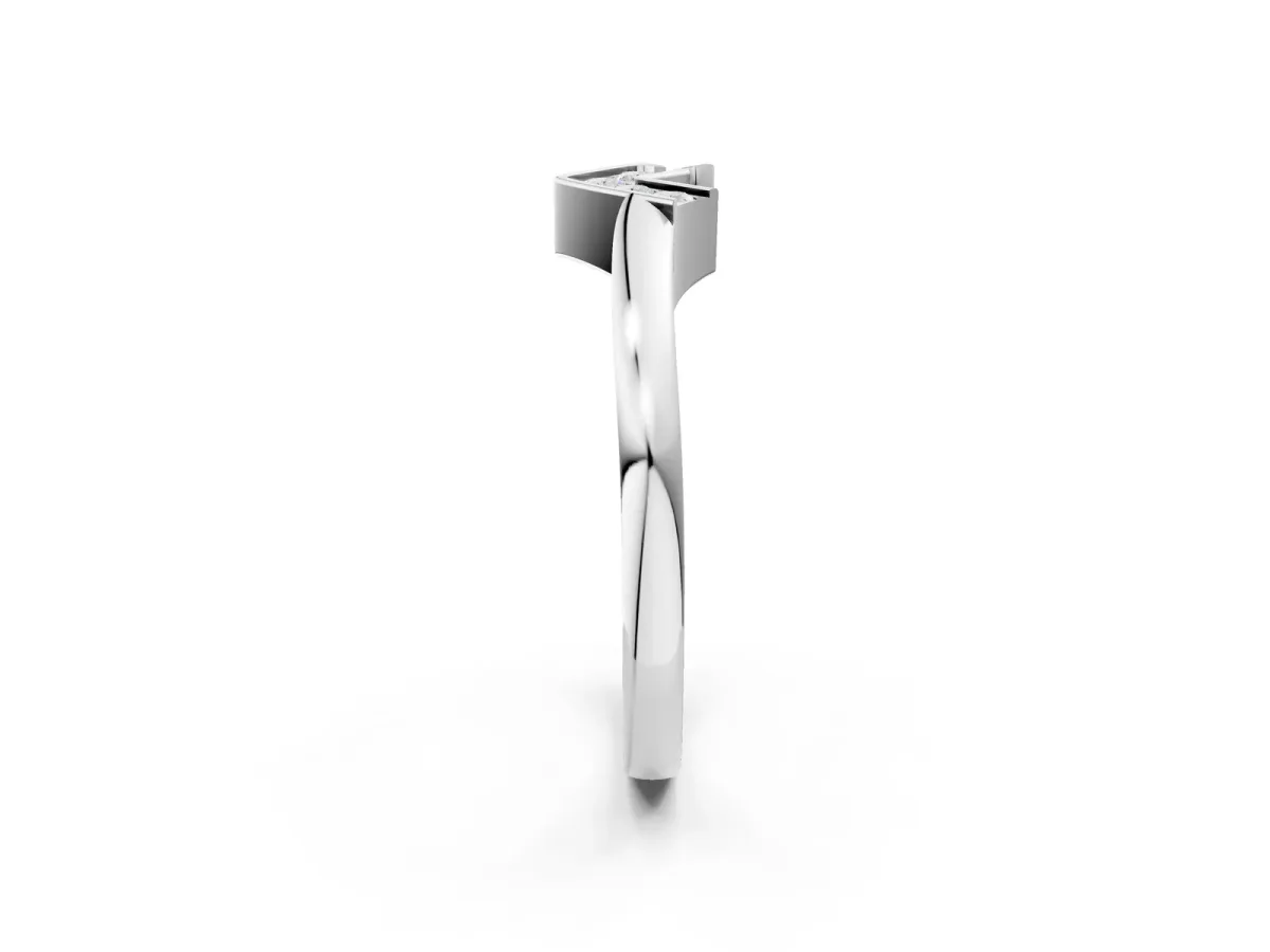 Channel-Set Round Diamond Twist Band Silver
