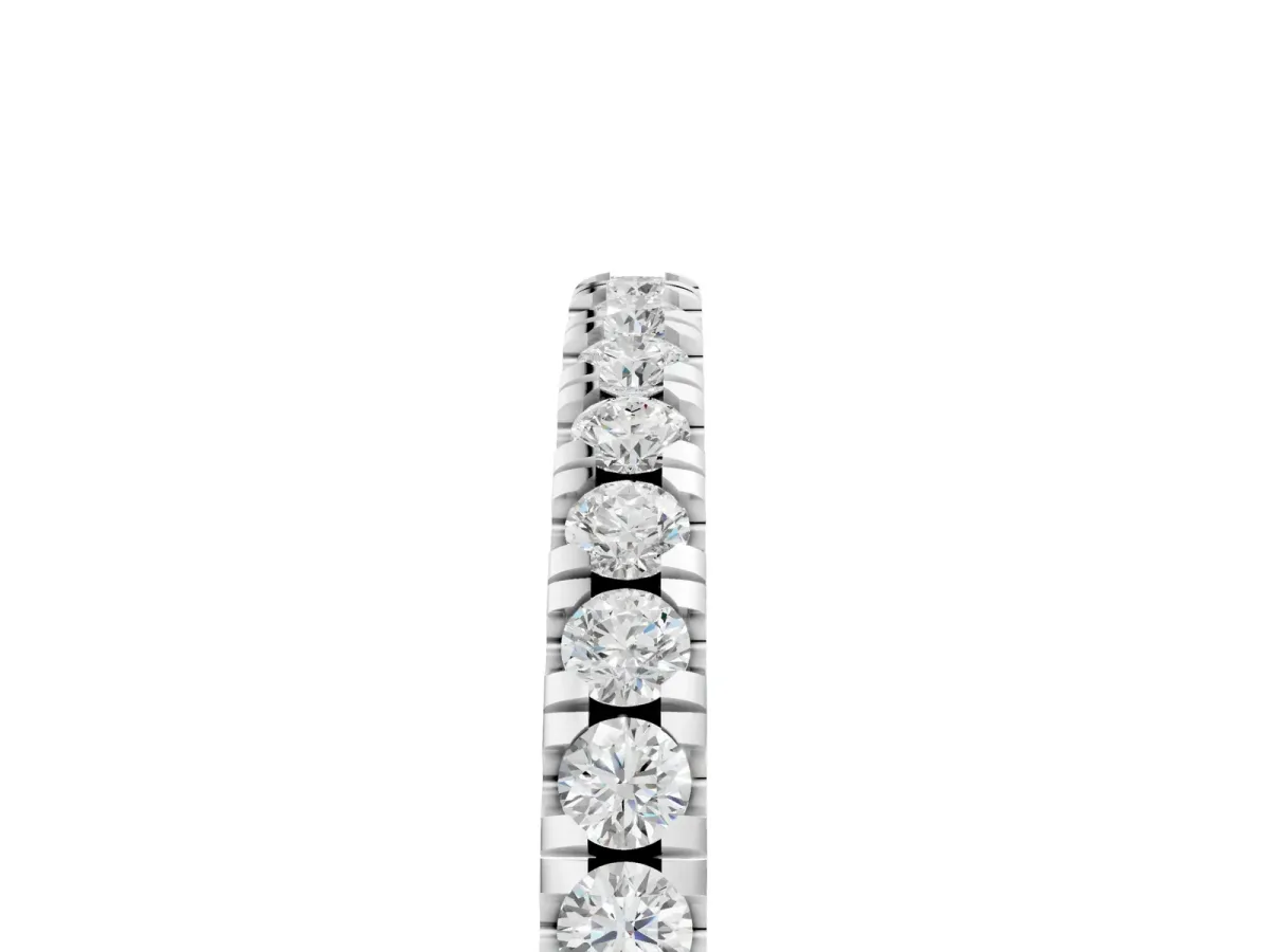Round Diamond Pavé Set Eternity Band Silver