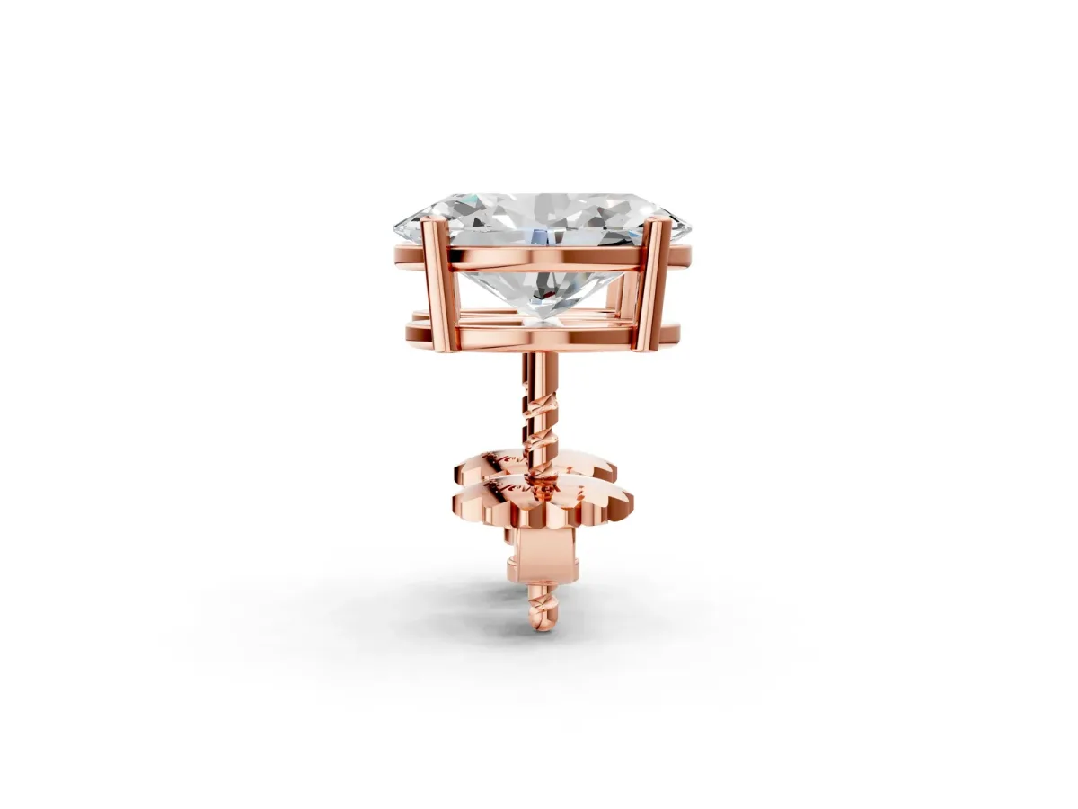Oval Cut Diamond Stud Earrings Rose gold