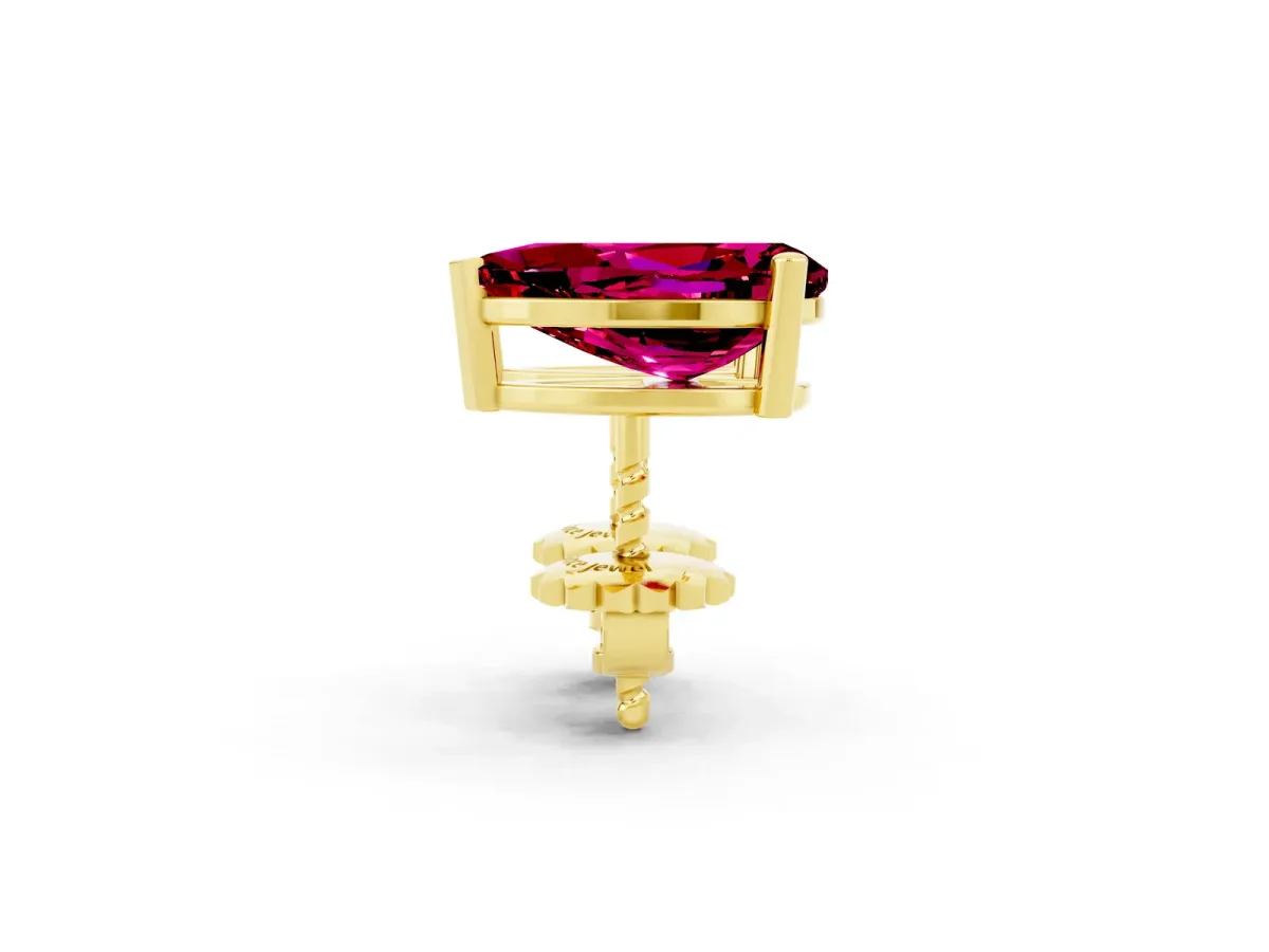 Pear Cut Garnet Stud Earrings Yellow gold
