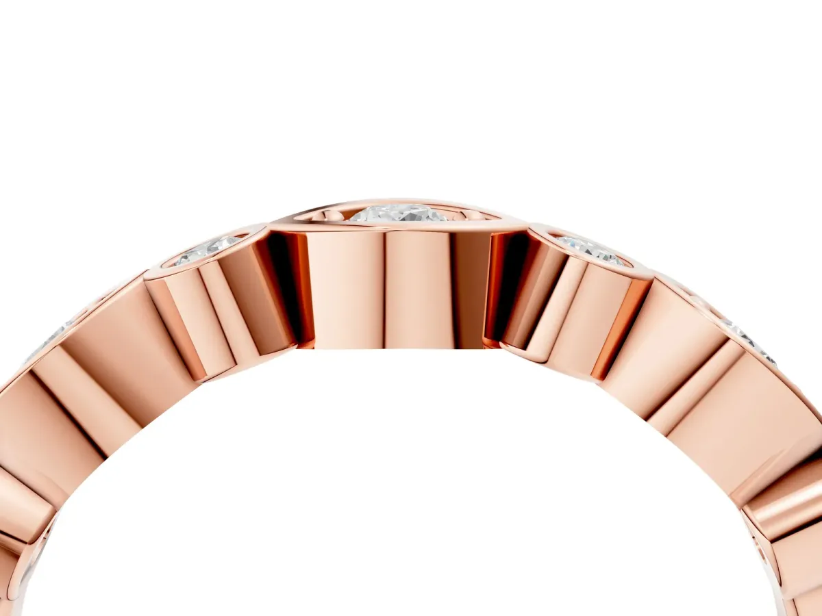Bezel Set Mixed Shape Diamond Eternity Band Rose gold