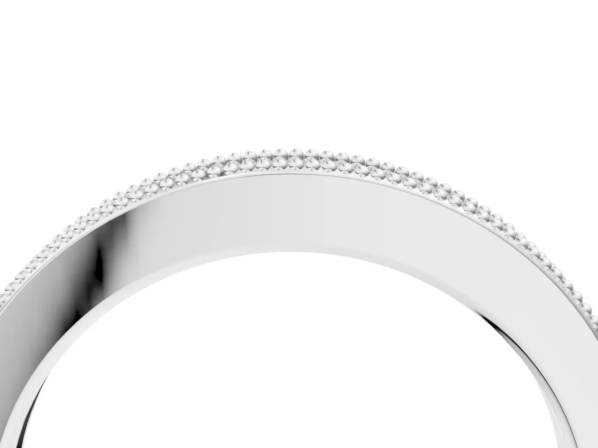 Round Diamond Pavé Eternity Band with Milgrain Edge White gold