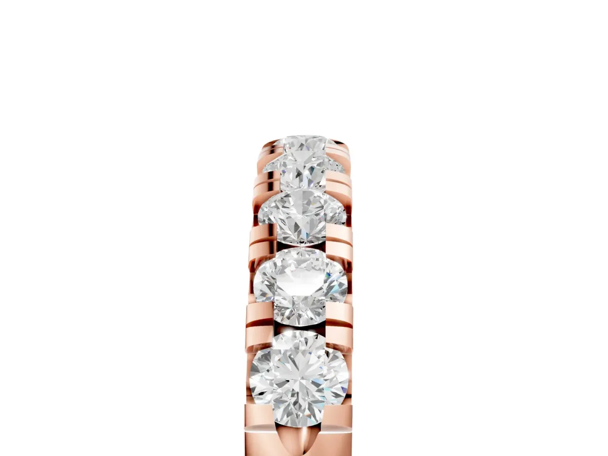 Round Diamond Half-Eternity Prong Set Band Rose gold
