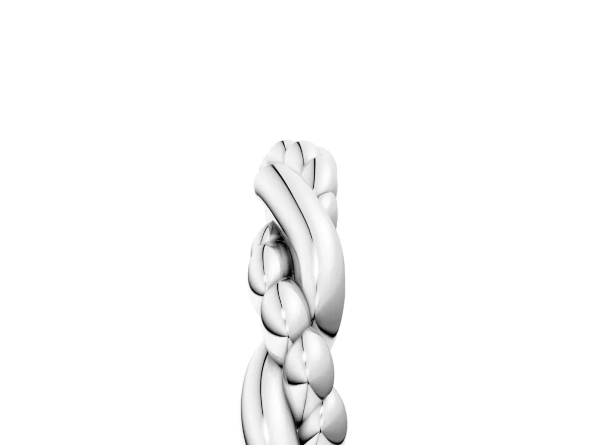 Twisted Rope Solitaire Band Silver