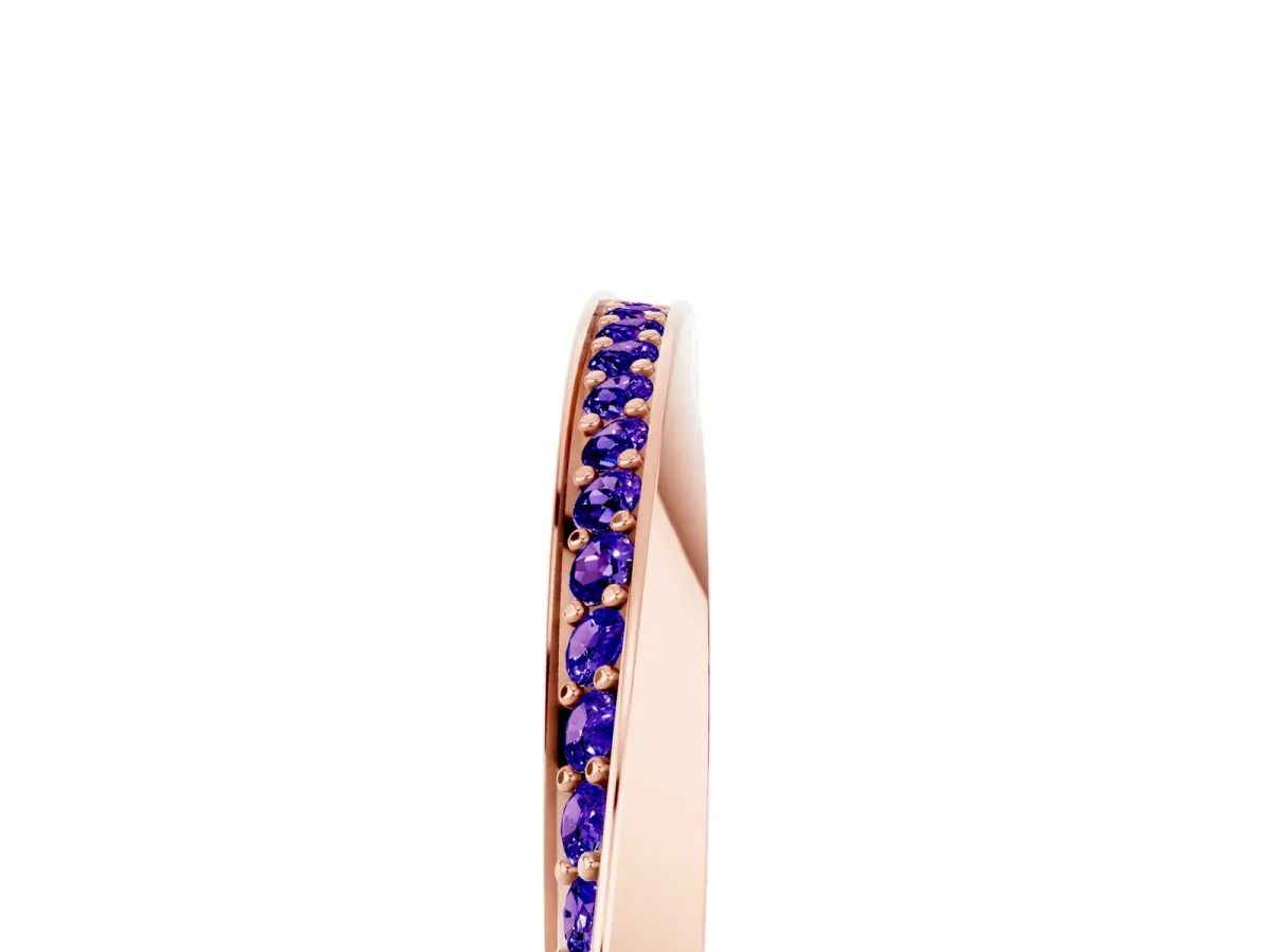 Pavé Round Tanzanite Twist Band Rose gold