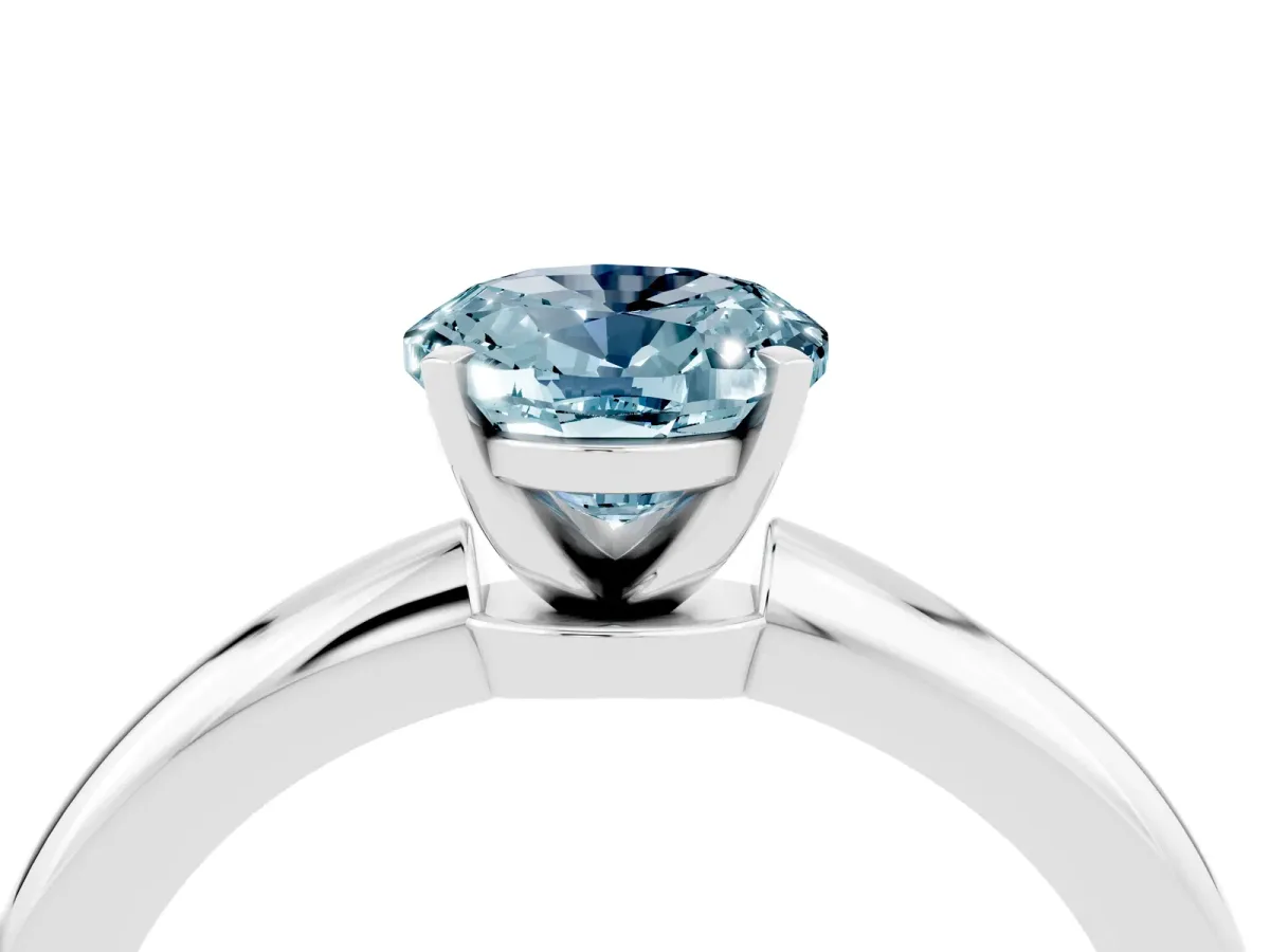 Oval Cut Aquamarine Solitaire Ring with Six-Prong Setting and Classic Band Silver
