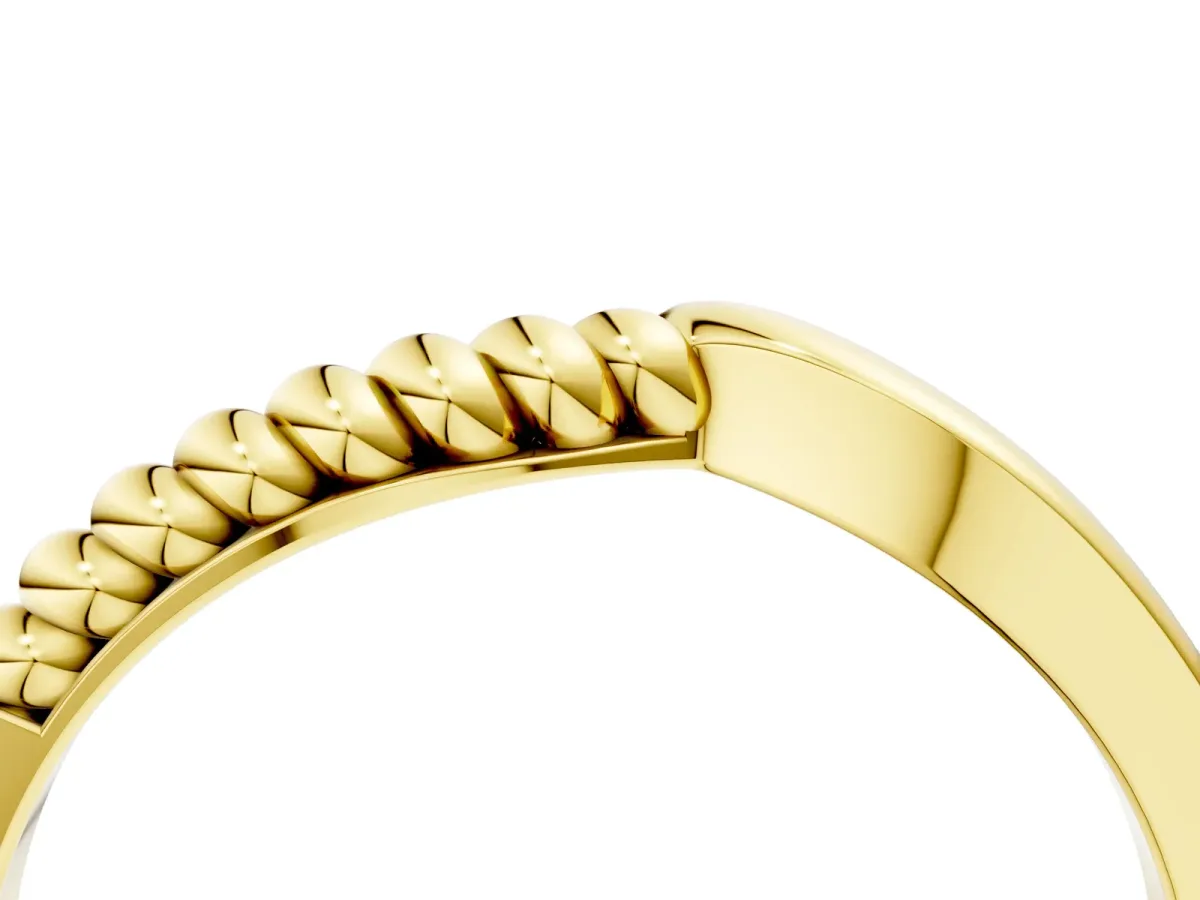 Twisted Solitaire Round Cut Knife Edge Prong Ring Yellow gold