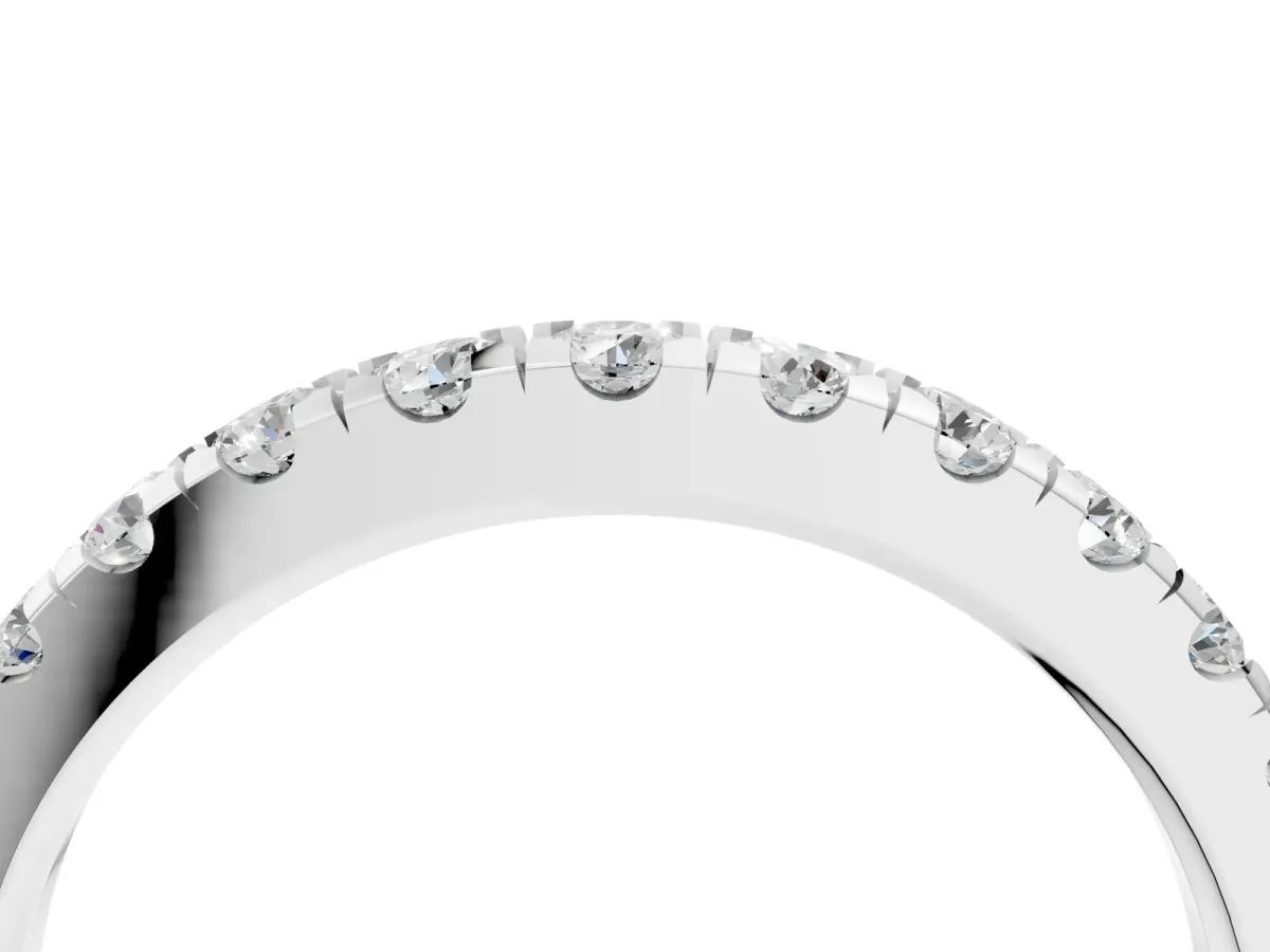 Round Diamond Pavé Set White Gold Eternity Band White gold