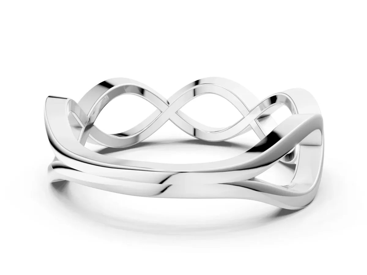 Twisted Infinity Plain Band Silver