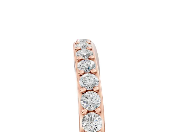 Round Diamond Pavé Set Curved Eternity Band Rose gold