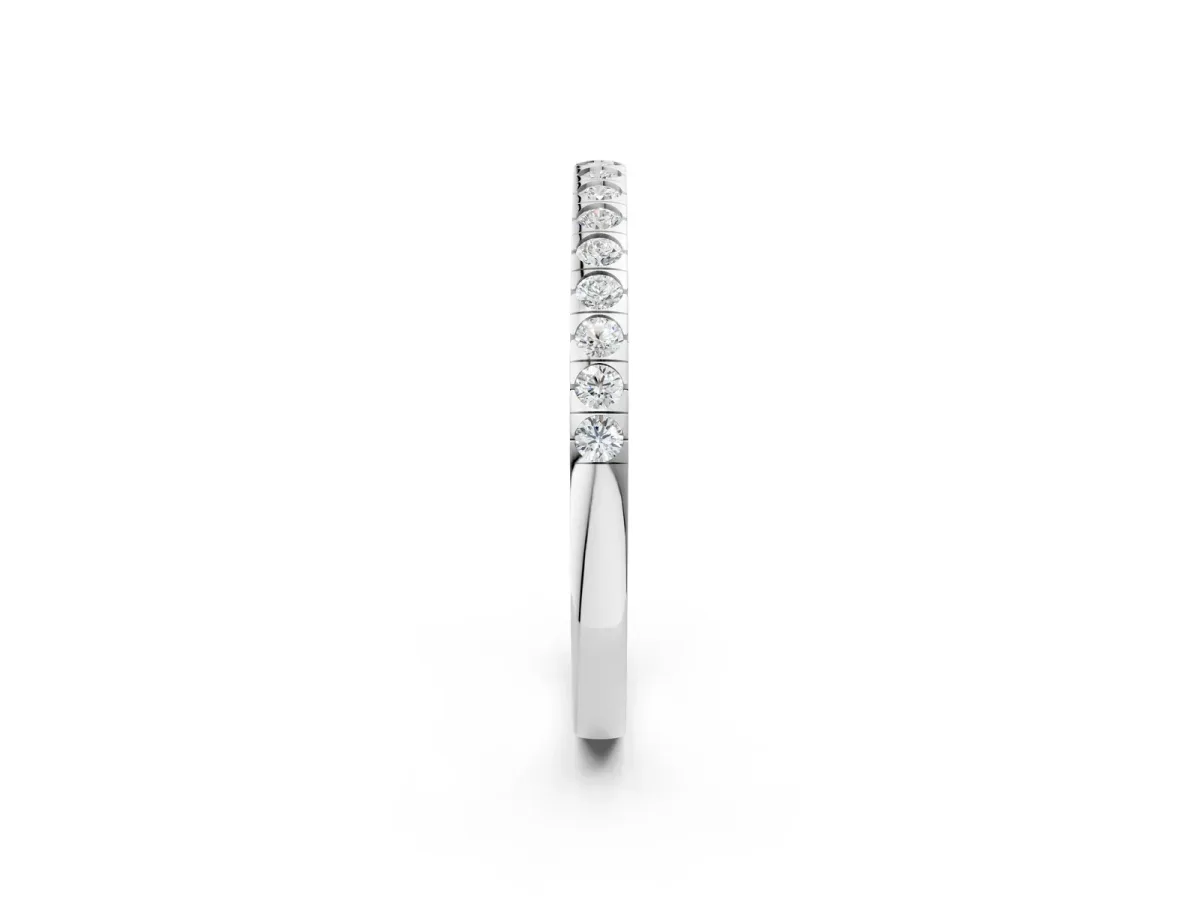 Round Cut Diamond Pavé Set Eternity Band Silver