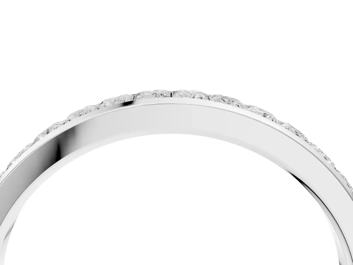 Princess Cut Diamond Channel Set Eternity Band White gold