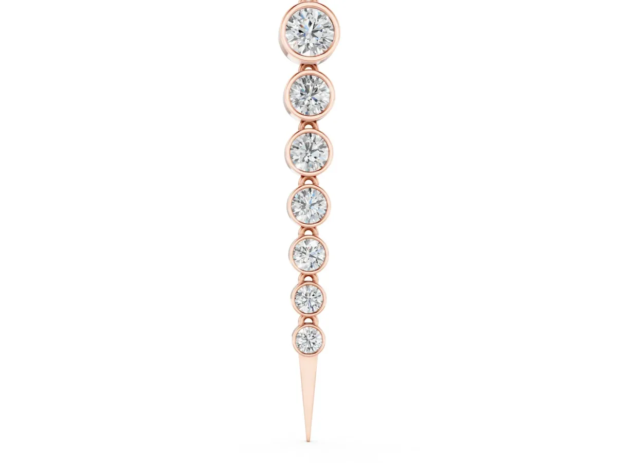 Round Diamond Drop Necklace with Bezel Setting Rose gold