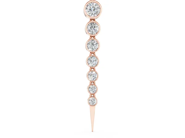 Round Diamond Drop Necklace with Bezel Setting Rose gold