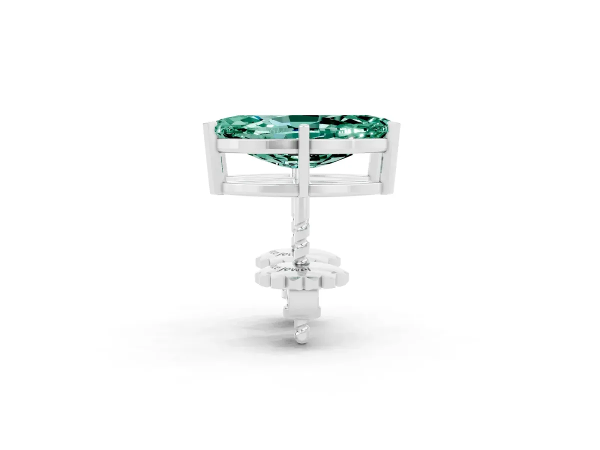 Marquise Cut Green Sapphire Stud Earrings Platinum