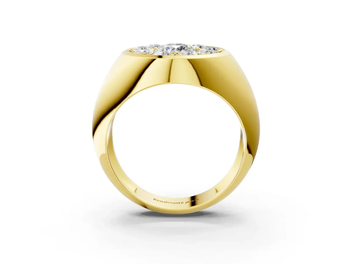 Round Diamond Dome Promise Ring Yellow gold