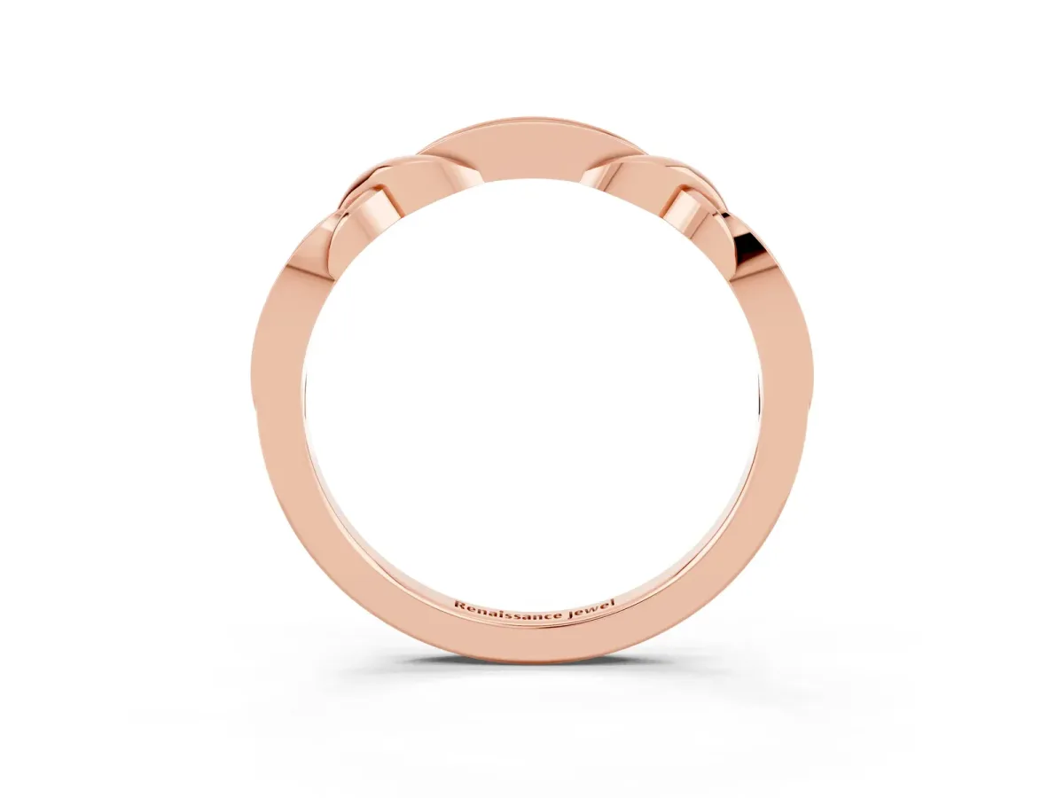 Twisted Marquise Morganite Pavé Band with Shared Prong Setting Rose gold