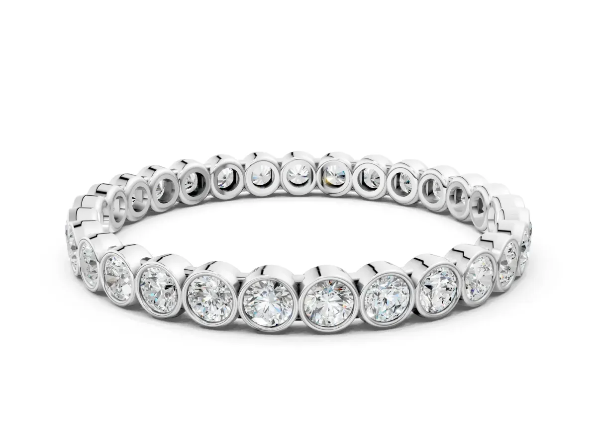 Bezel-Set Round Diamond Eternity Band Platinum