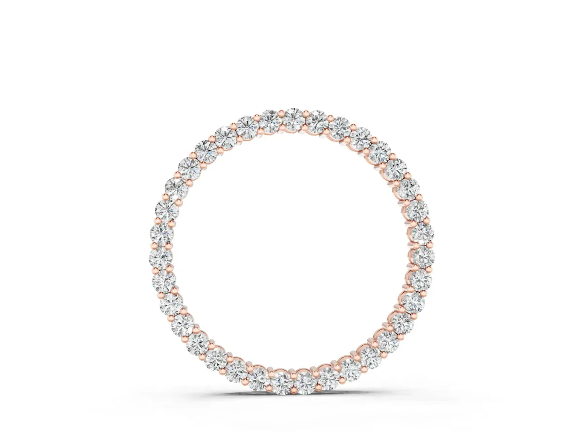 Round Diamond Prong-Set Eternity Pendant Rose gold