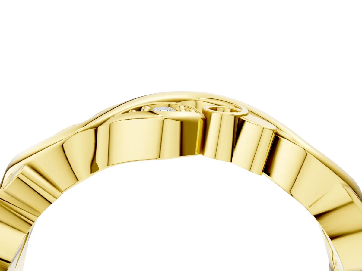 Marquise Diamond Vine Eternity Band with Bezel Setting Yellow gold